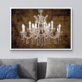 thumbnail image 2 of wall26 Framed Canvas Print Wall Art Brown Grunge White Crystal Chandelier Decorative Lights Digital Art Realism Contemporary Chic Relax/Calm for Living Room, Bedroom, Office - 16"x24" White, 2 of 5