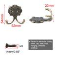 thumbnail image 2 of Ganchos de abrigo de metal duales, ganchos de pared para ropa, organizadores de almacenamiento en casa con tornillos, 5pcs, tono bronce, 2 of 7