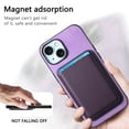 thumbnail image 6 of Allytech 2 in 1 Detachable Wallet Case for iPhone 15, [Thin & Light] [Compatible with MagSafe] Luxury PU Leather Card Holder Soft Bumper Shockproof Anti-Scratch Magnetic Case, Purple, 6 of 11