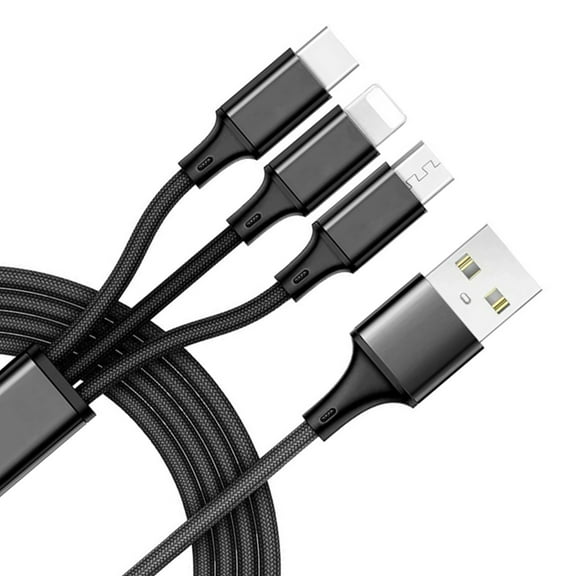 3-in-1 USB Cable for TCL TAB 10s 10.1/TABMAX 10.4 - Power Cord Charging Wire USB-C Sync (Type-C, 8-Pin, Micro-USB) High Speed for TCL TAB 10s 10.1/TABMAX 10.4