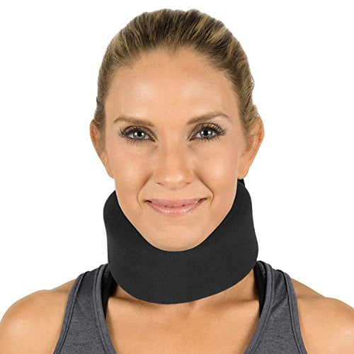 Vive Neck Brace - Foam Cervical Collar - Vertebrae Whiplash Wrap Aligns and Stabilizes Spine - Adjustable Spinal Support Can Be Used While Sleeping and Relieves Pain, Pressure