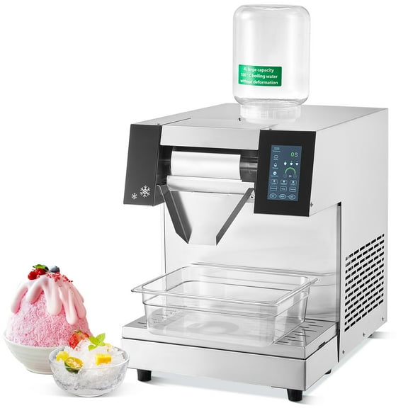 KFFKFF Commercial Snowflake Ice Machine, 573LBS/24H Capacity, Stainless Steel Ice Maker, Electric Ice Shaver, Air Cooling System for Efficient Heat Dissipation, Ideal for Bakeries and Cafes