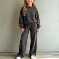 thumbnail image 5 of Cethrio Girls Outfit Sets Size 7-8 T, Casual Knitted Long Sleeve 2 Piece Girls' Clothing Sets Dark Gray, 5 of 5