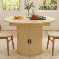 thumbnail image 6 of Extendable Dining Table 43-59", Suitable for Family Gatherings, Solid Wood Top with Fluted Sliding Door and 8 Storage Compartments, Space-Saving Dining Furniture, 6 of 10