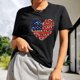 thumbnail image 1 of Camiseta Del 4 De Julio Camiseta con estampado de amor del 4 de julio para mujer, camiseta holgada informal para mujer, Tops femeninos (negro XXL) Cgtredaw Para estrenar, 1 of 6