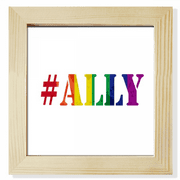 Ally LGBT Rainbow Pattern Square Picture Frame Wall Tabletop Display