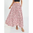 thumbnail image 3 of Ma Baby Women Boho Flowy Maxi Skirt Summer Pleated High Waisted Long Skirts with Pockets, 3 of 6