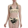 thumbnail image 2 of Picia Let The Adventure Begin Women's High Waisted Bikini Scoop Neck Swimsuit Two Pieces Bathing Suit-Medium, 2 of 8