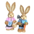 thumbnail image 3 of 2 piezas de conejo de Pascua, figuras de paja, decoración de altura de 13,8 pulgadas para salas de estar, jardines, patios, exquisita artesanía vívida Estilo F perfecl Estatuilla de conejito, 3 of 8