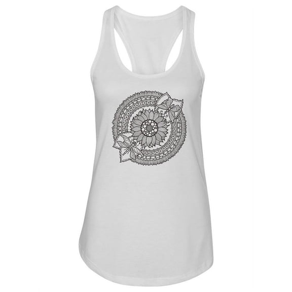 Circle Summer Flower Ornament Tank Women -Image by Shutterstock, Female Small