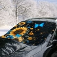 thumbnail image 2 of Xoenoiee Sunflower Butterfly Print Car Windshield Snow Cover, Winter Frost Protection for All Weather, Windscreen Covers with Elastic Strap, Auto Front Window Covers for Car SUV Trucks, 2 of 7