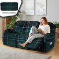 thumbnail image 4 of ZIATUBLES Recliner Chair Covers, Printed 3-Seater Stretch Reclining Sofa Cover Set of 8, Soft Fitted Furniture Protector Covers for Pet Kid Easy Care Washable Decor Accessories, Dark Green Blue Plaid, 4 of 9