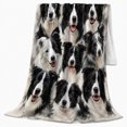 thumbnail image 2 of Realistic Border Collie Portrait Collage, Cozy Pet Portrait Pattern, Warm Flannel Blanket for Living Room and Reading Nook, Dog Lovers Father's Day Gift, Pet Lover Home Decor, 2 of 9