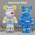 thumbnail image 3 of DIY Kids Toys Cartoon Mini Love Violent Bear Bearbrick Model with Light Building Block Micro Bricks Christmas Birthday Gift, 3 of 8