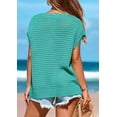 thumbnail image 2 of PRETTYGARDEN Womens Spring Tops Summer Shirts Crochet Cap Sleeve Sweater Pullover Cute Crew Neck Beach Cover Ups, 2 of 8