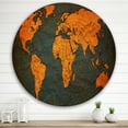 thumbnail image 2 of Designart 'Ancient World Map of Africa' Vintage Circle Metal Wall Art 36x36 - Disc of 36, 2 of 5