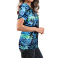 thumbnail image 5 of ZXSXSY Womens Hawaiian Shirt Floral Print V Neck Short Sleeve Tops, 5 of 8