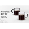 thumbnail image 2 of Bacimi Borosilicate Clear Glass Espresso cups 3oz / 90ML, Smoke Handle Set of 4, 2 of 7
