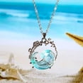thumbnail image 4 of Oceans Oath Jewelry Set, Boho Blue Ocean Wave Necklace Earring Rings Hot, 4 of 8