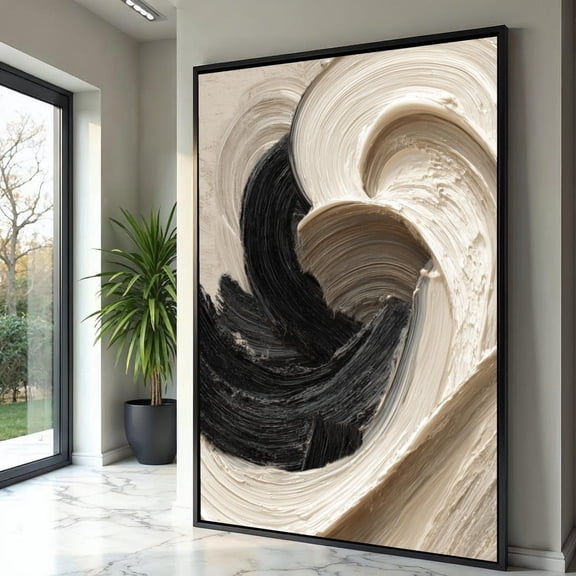 Neutral Abstract Swirl Wall Art Print