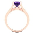thumbnail image 4 of Clara Pucci 14K Rose Gold 2.28 Natural Amethyst Engraveable Engagement Ring + Wedding Band Set, 4 of 7