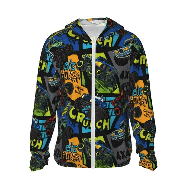 Fotbe Off-Road Vehicle Chaqueta con Protección Solar UPF 50+ para Hombre y Mujer, Camisa con Capucha y Bolsillos-X-Large