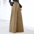 thumbnail image 2 of YYDGH Womens High Waist Wide Leg Pants Palazzo Long Pant Stretchy Loose Fit Casual Trousers with Pocket Khaki L, 2 of 6