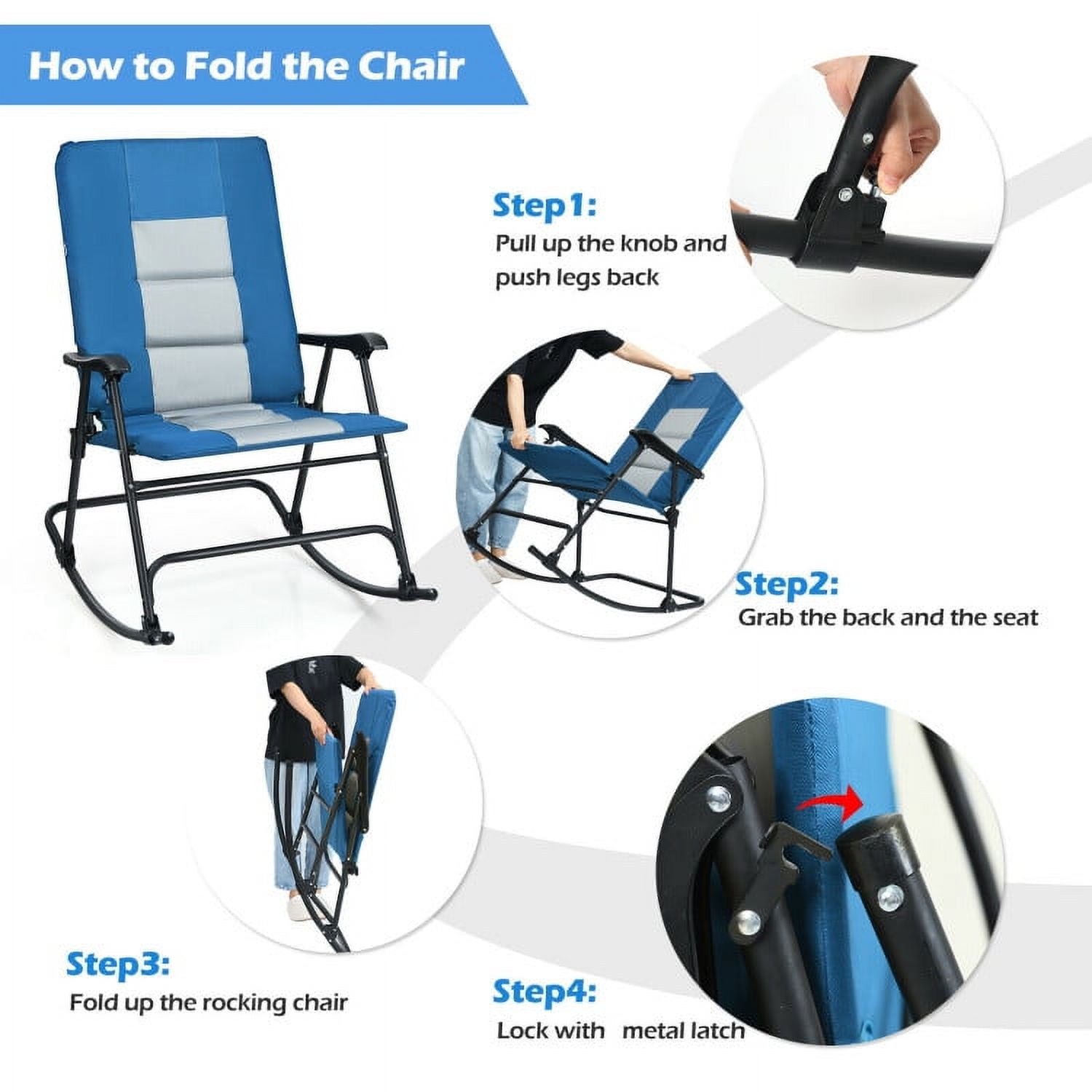 Aimee Lii Outdoor Zero Gravity Folding Lounge Rocker, Comfortable, Blue Aimee Lii Outdoor Zero Gravity Folding Lounge Rocker, Comfortable, Blue