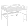 thumbnail image 5 of Leumius Queen Size Loft Bed with Desk,Metal Bed Frame with Power Outlet and LED Lights,Space-Saving,Noise Reduced,White, 5 of 11