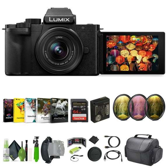 Panasonic Lumix G100D 4K Mirrorless Vlogging Camera with 12-32mm Lens Bundle