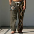 thumbnail image 1 of Pantalones largos para hombre, cintura elástica, transpirables, cómodos, suaves, informales, de playa, de poliéster., 1 of 5