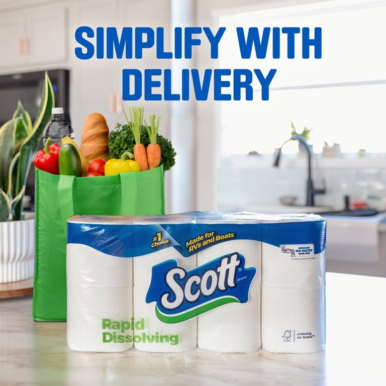 Scott Rapid-Dissolving Toilet Paper, 12 Double Rolls photo 7