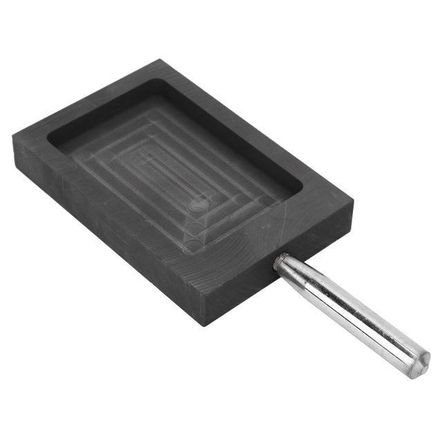 Molde de fundición de grafito, molde de lingote de metal, crisol con mango para fundir, refinar, oro, plata, cobre, 4,13 X 2,76 X 0,39 pulgadas