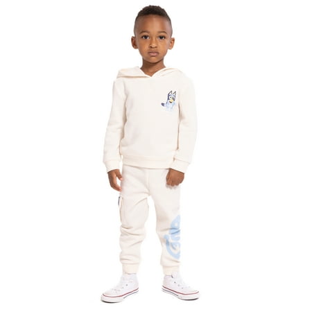 Bluey Toddler Boys' Front Back Graphic Hoodie and Jogger Pants Set, 2-Piece, Sizes 12M-5T