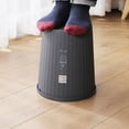 thumbnail image 6 of Frogued Garbage Bin with Pressure Ring No Lid Space-Saving Plastic Kitchen Bathroom Living Room Striped Trash Can for Daily Life (Black,M), 6 of 13
