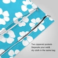 thumbnail image 3 of 2 Pack Wet Dry Bags,Turquoise White Daisy Floral Waterproof Reusable Dual Zipper Bags for Swimwear, Gym Clothes, Toiletries, Baby Diapers, 3 of 8