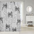 thumbnail image 2 of Manfei Modern Leopard Bowtie Shower Curtain 72Wx72L,Geometric Retro Bathroom Curtain, 2 of 5