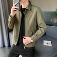 thumbnail image 4 of Vedolay Mens Jackets 2023 Fall Fall Fashion Clothes Classy Open Front Cardigans Khaki,XL, 4 of 5