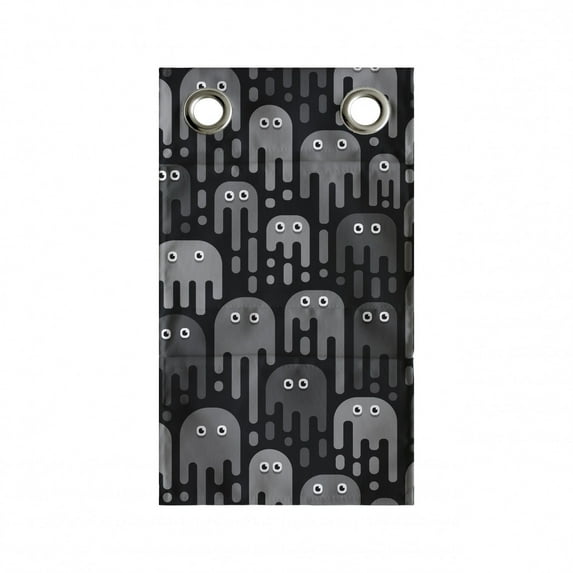 Alien Hanging Pocket Organizer, Funny Monster Mutant Science in a Spooky Theme of Microorganisms Print, Printed Polyester Storage Bag with Pockets, 9" x 27", Grey and Charcoal Grey