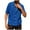 Blue, variant on Lenago Mens Button Down Shirt Casual Solid Color Knit Hollow Turn Over Collar Short Sleeve Shirts