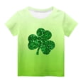 thumbnail image 4 of T-Shirt Imprimé de la Saint-Patrick pour Enfants, Col Rond à Manches Courtes, 95 % Polyester 5 % Élasthanne, Tissu Doux et Respirant, Tenue Décontractée pour Garçons et Filles de 3 à 14 Ans, 4 of 9