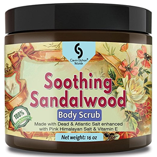 16 Oz Organic SANDALWOOD Body Scrub, Excellent Exfoliating Body Scrub