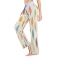thumbnail image 4 of Women's Long Sleep Pants Home Pants Sleep Pants Wide-Leg Pants Design Elastic Fabric Casual Pants XS Cute Feather, 4 of 7