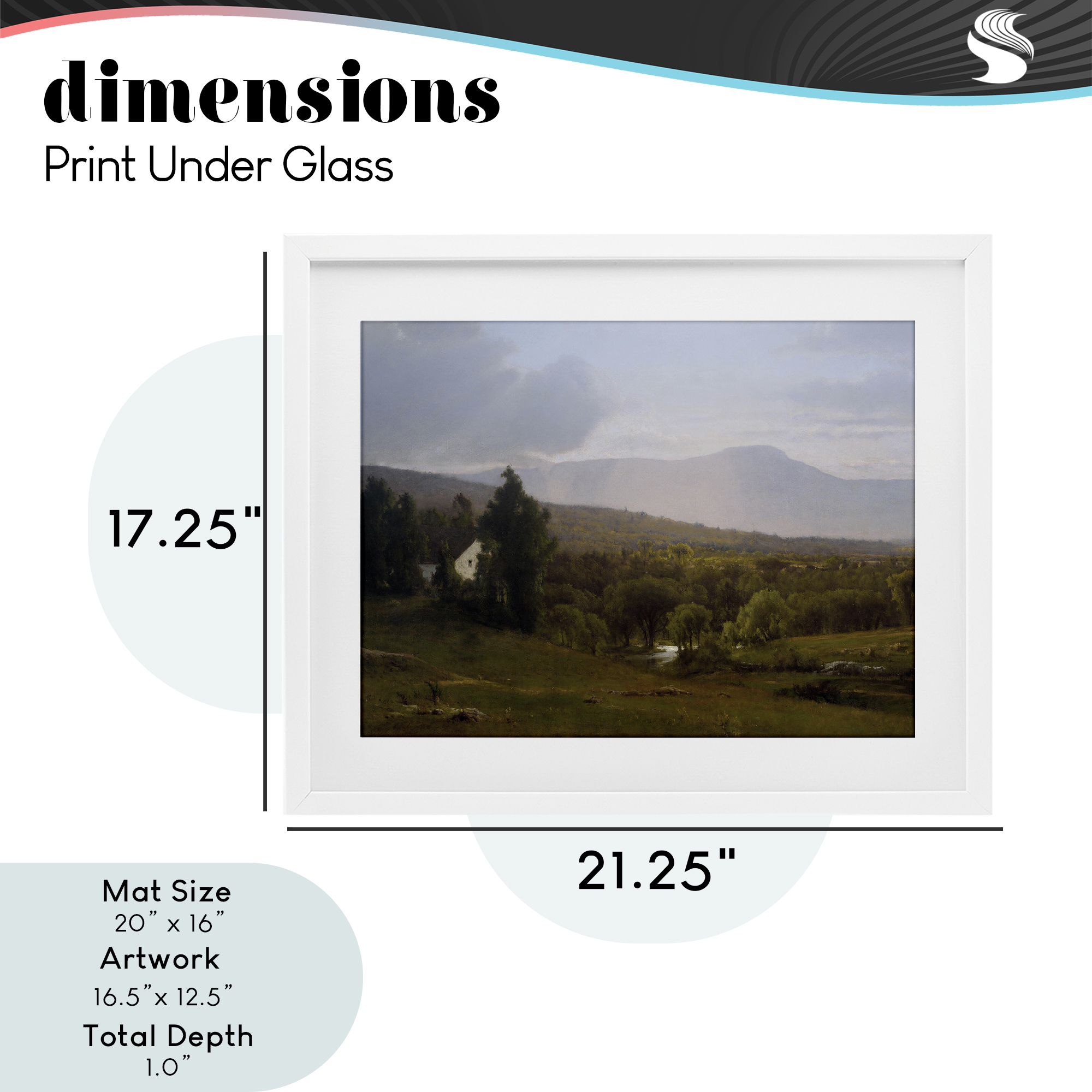 Cabins in Peaceful Vista White Framed Print Under Glass, design by Lettered and Lined