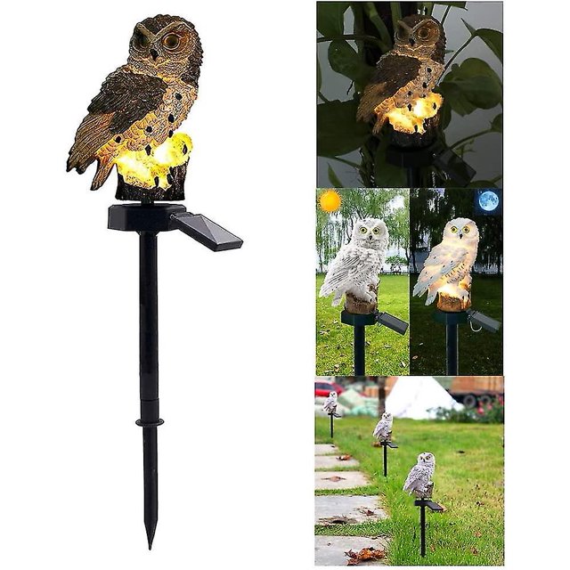 Lámpara de césped solar, lámpara de decoración de jardín, luz solar al aire libre, camino impermeable, césped, jardín, jardín, luces de búho Afortunado Sencillez