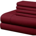 thumbnail image 6 of Swift Home Luxury Bedding Collection, Ultra-Soft Brushed Microfiber 6-PC Bed Sheet Sets, Extremely Durable - Easy Fit - Wrinkle Resistant - (Includes 2 Bonus Pillowcases), California King, Burgundy Burgundy California King, 6 of 7