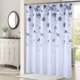 thumbnail image 1 of Cortina de ducha de tela con estampado de hojas, impermeable, para bañeras, hoteles, con estampado floral de acuarela, 89 x 183 cm, 1 of 8