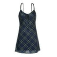 thumbnail image 4 of Douhoow Womens Summer Mini Dress Sling V Neck Plaid Lace-up Dress Slim Fitting Casual Sundress, 4 of 8