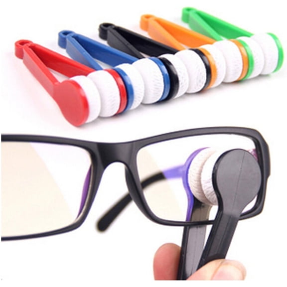 5 Pcs Mini Sun Glasses Eyeglass Microfiber Spectacles Cleaner Soft Brush Cleaning Tool Mini Microfiber Glasses Eyeglasses Cleaner Cleaning Clip (Random Color)