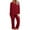 Red #1, variant on pstuiky Pajamas for Women Set, Womens Pajamas Set Solid Color Round Neck Long Sleeve Top Elastic Waist Trousers Two Sets of Large Size Home Wear Leisure Black XXL